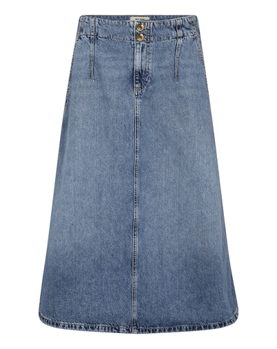 Mos Mosh - MMLeala Denim Nederdel - Mid Blue